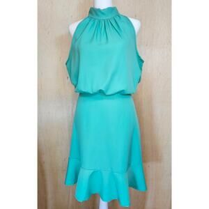 2 Hearts Seafoam Green High Neck Sleeveless Blouson‎ Dress Size Large